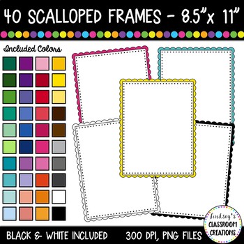 Download Rectangle Scalloped Borders and Frames Clip Art - 40 ...