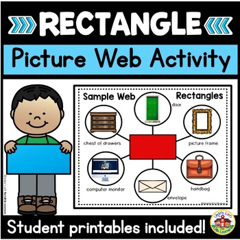 Preview of Rectangle Shape Picture Web Activity and Worksheets for Preschool