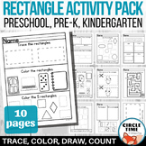 Rectangle Worksheets Preschool, PreK, Kindergarten, Printa