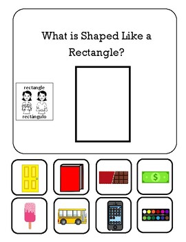 Preview of Rectangle adapted book with ASL visuals and Spanish