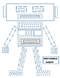 Rectangle, robot, tracing, fine motor skills, worksheet, f