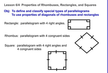 Preview of Rectangles, Rhombi, and Squares