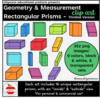 Preview of Rectangular Prisms Clip Art - Thinline Version
