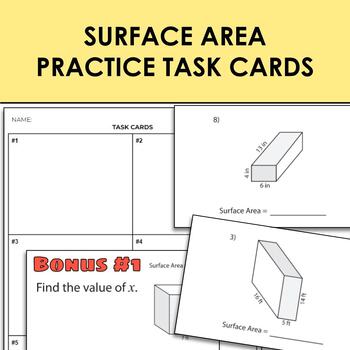 Preview of Rectangular Prisms Surface Area Practice Task Cards