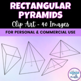Rectangular Pyramids Clipart - 3D Shapes for Secondary Math