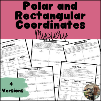 Preview of Rectangular and Polar Coordinates MYSTERY Activity
