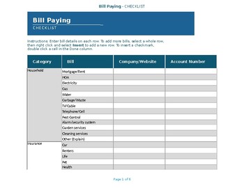 Preview of Recurring Expense Tracking Sheet