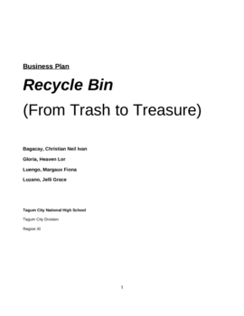 Preview of Recycle Bin: A Business Proposal