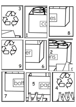 Preview of Recycle Paper Puzzle (Cutting + Sequencing + Sticking)