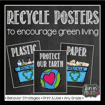 Preview of Recycling Labels - Chalkboard Themed Poster Set