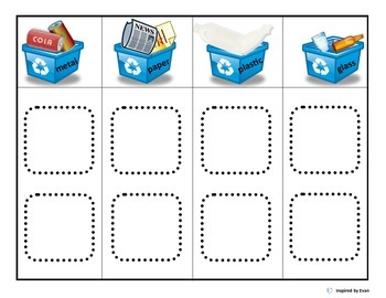 Preview of "Recycle" Sorting Board/ Matching Picture Choices for Autism