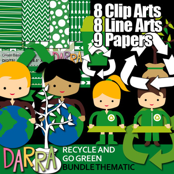 Preview of Recycle and Go Green Clip Art - Collaboration Pack
