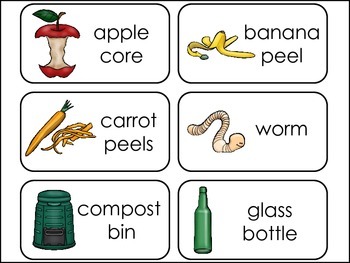 Recycle education Preschool learning activ 23 Recycling Laminated Flashcards 