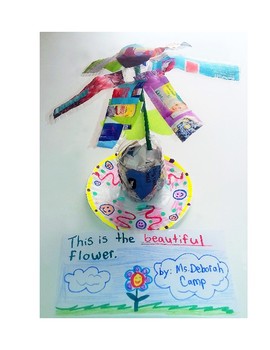 Preview of Recycled Collage Bottle Spring Flowers