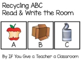 Recycling ABC Read and Write the Room or Matching Upper/Lowercase