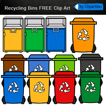 Preview of Free Earth day Clipart Commercial use/ Free Recycling Bin /Sorting waste