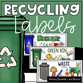 recycling labels a visual prompt for students at school