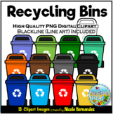 Recycling Bins Clipart for Commercial Use