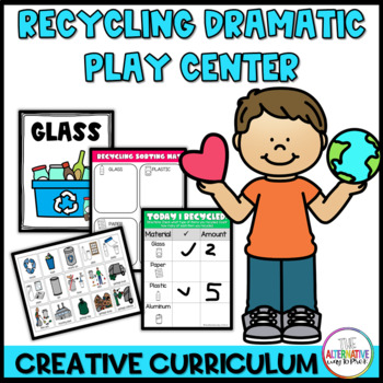 Preview of Recycling Center Dramatic Play Center Reduce Reuse Recycling Study 