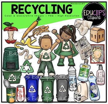 Preview of Recycling Clip Art Bundle {Educlips Clipart}