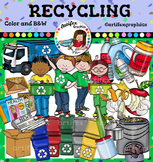 Recycling Clip Art -Color and B&W- 50 items!