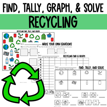 Preview of Recycling  Earth Day Find, Tally, Graph, and Solve