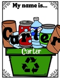 Recycling Name Craft for Preschool & Kindergarten Recyclin