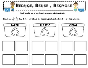 Recycling- Reduce, Reuse, Recycle by Simply Vee | TpT