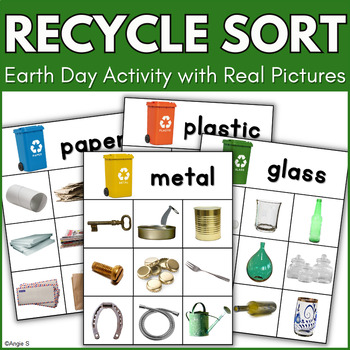 Preview of Recycling Sort Earth Day Special Education Activity Autism SLP Sorting Objects