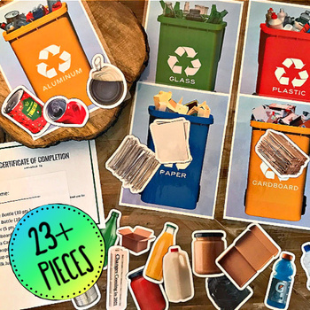 Recycling Sort for Pre-K, Kindergarten, First by Miss Fuzzy Bee | TPT