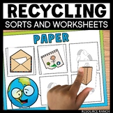 Recycling Sort and Worksheets for Earth Day Activities