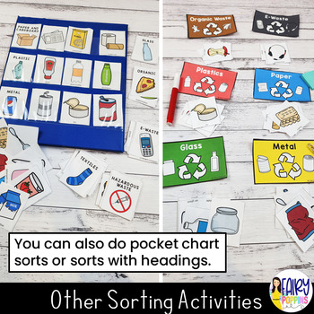 Recycling Sorting Activities and Worksheets - Earth Day by Fairy Poppins