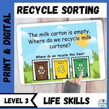 Preview of Recycling Sorting Unit Earth Day - Level 3
