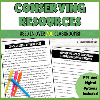 Preview of Conserving Resources Activities {Recycle, Reuse, Reduce}