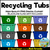 Recycling Tubs Clipart for Commercial Use