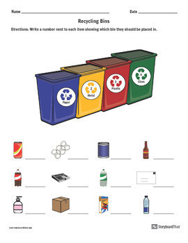 recycling worksheets and activities by storyboard that tpt