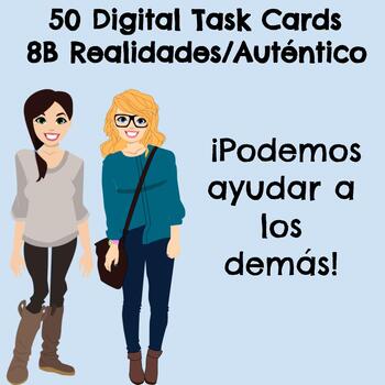 Preview of Recycling and Volunteering: 50 Digital Task Cards Ch. 8B Realidades/Auténtico 1