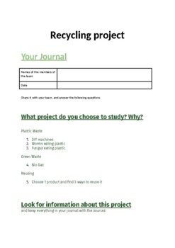 Preview of Recycling project Y6 - Design Journal