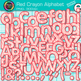 Red Alphabet Letter Clipart Images: Crayon Effect Clip Art