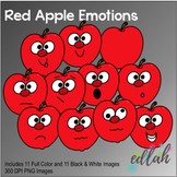 Red Apple Emotions Face Clip Art