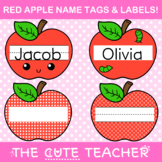 Red Apple Name Tags - Printable Classroom Bulletin Board Ideas