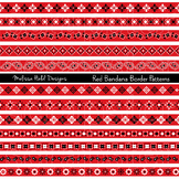Red Bandana Border Patterns Clipart