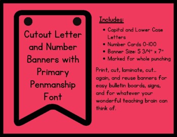 Preview of Red Banner with Primary Penmanship Font