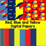 Red, Blue and Yellow Abstract Digital Papers