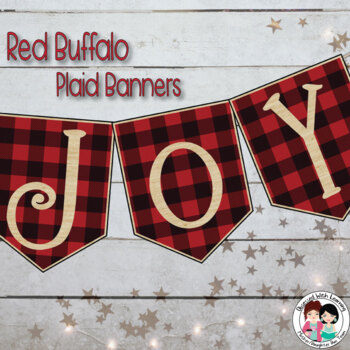 Red Buffalo Plaid Christmas Banners by Obsessed with Learning | TpT