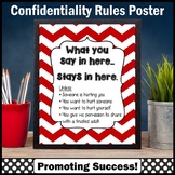 Red Chevron Confidentiality Poster Social Worker Counselin