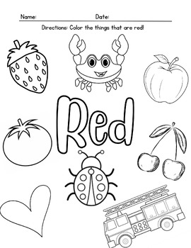 Red Coloring Page by ChaosHomeschooling | TPT