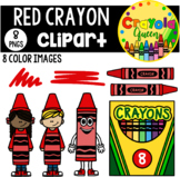 Red Crayon Clipart FREEBIE!