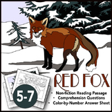 Red Fox Nonfiction Reading Passage, Questions, and Color-b