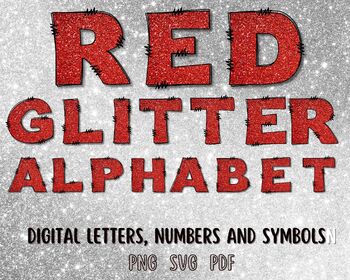 Glitter Letters, Numbers & Symbols - Maroon Glitter by Teach Simple